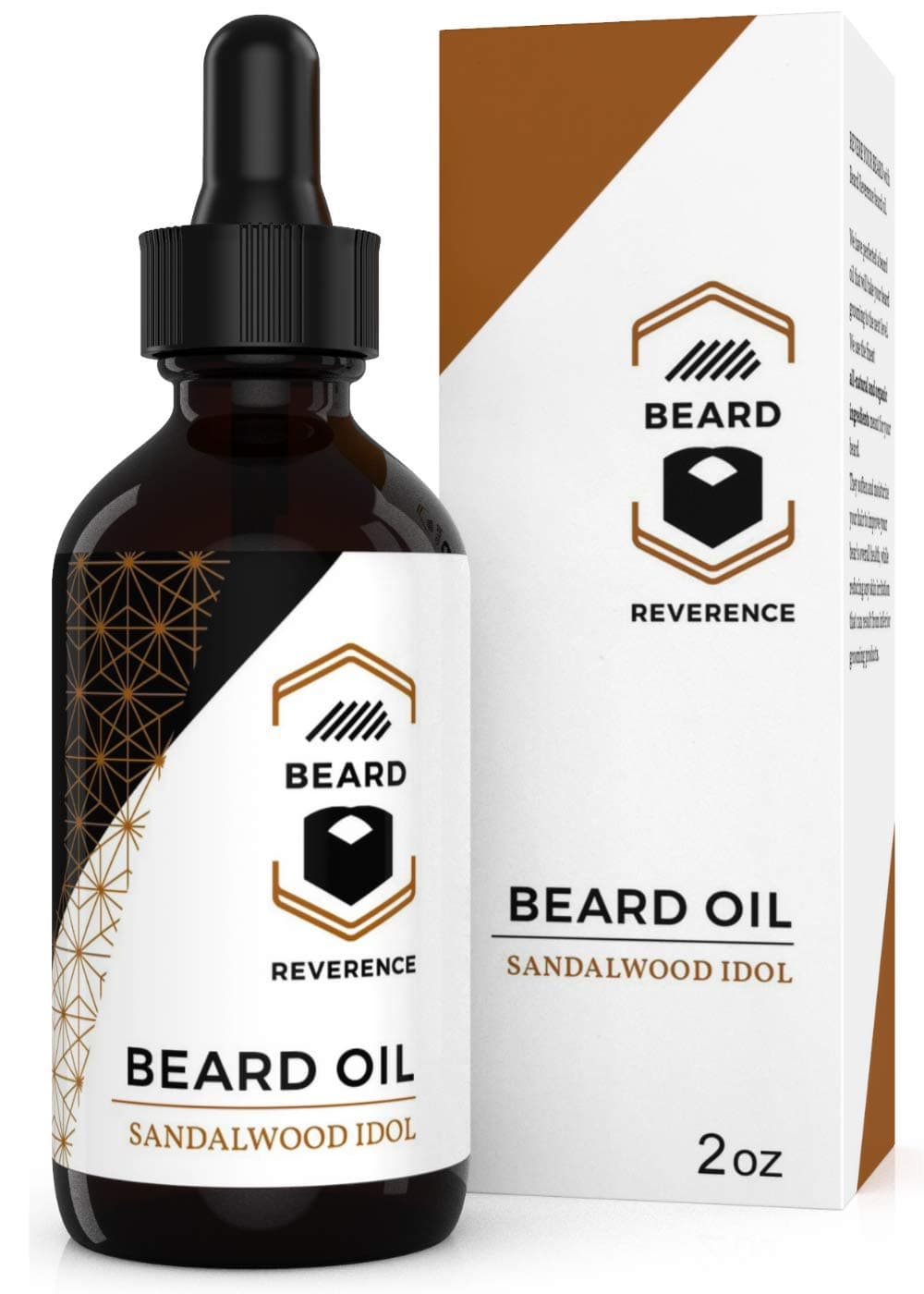 Sandalwood Beard Oil enhanced with Tea Tree & Argan & Jojoba Oil – Large 2oz Size – Conditions and Softens Your Beard for Healthy Beard and Mustache Growth and Care