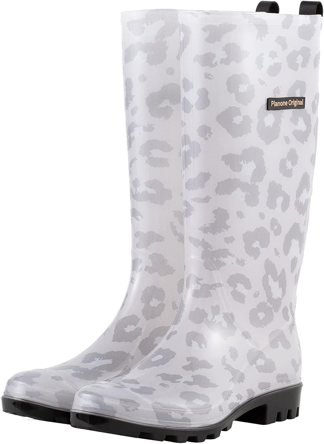 planone Flower Cloth Tall rain Boots for Women and Waterproof Garden Shoes Anti-Slipping Rainboots for Ladies Comfortable Insoles Stylish Light rain Shoes Outdoor Work Shoes
