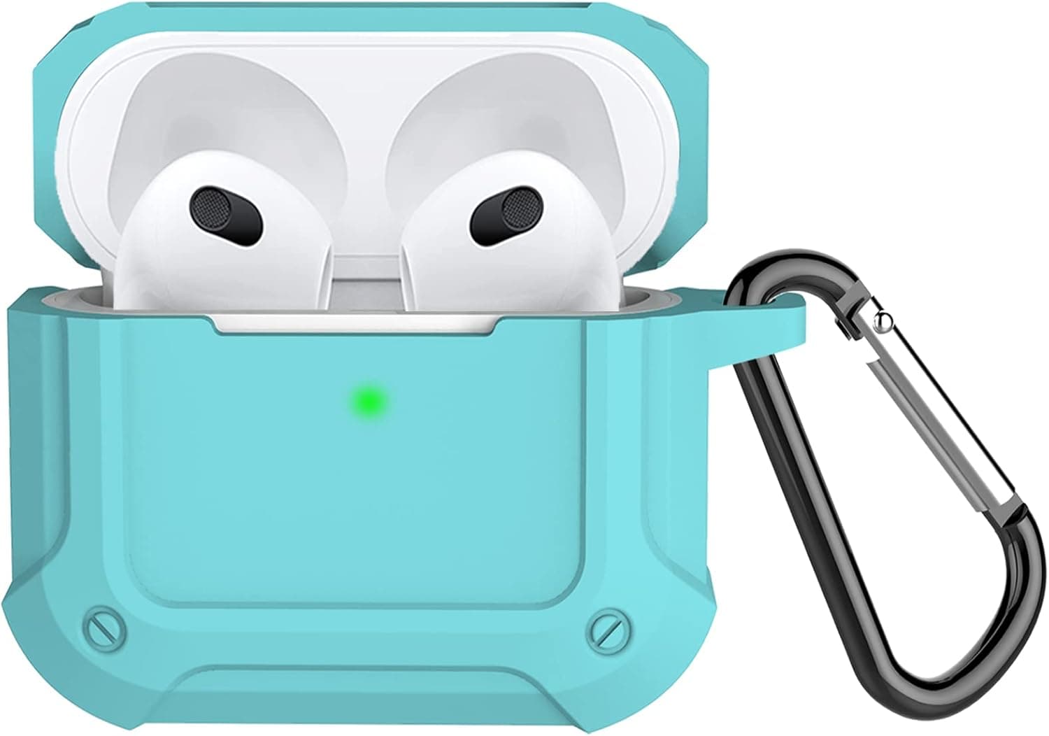 Coffea for AirPods 3rd Generation Case, Silicone Shock-Absorbing Protective Case with Keychain for New AirPods (3rd Generation) 2021 - Biscay Green