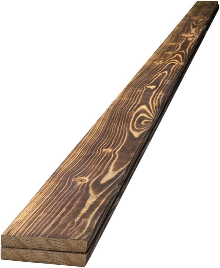 1 in. x 4 in. x 8 ft. UFP-Edge Charred Wood Pine Trim Board (2-Pack), Factory Finished, Interior DIY Decor