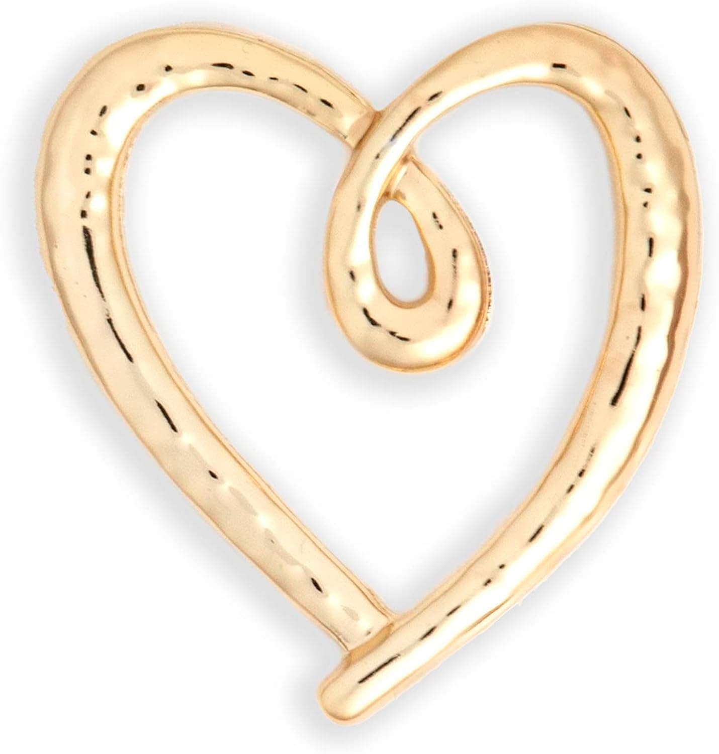 DEMDACO Heart Goldtone Hammered One Size Women's Metal Giving Pin in Gift Box
