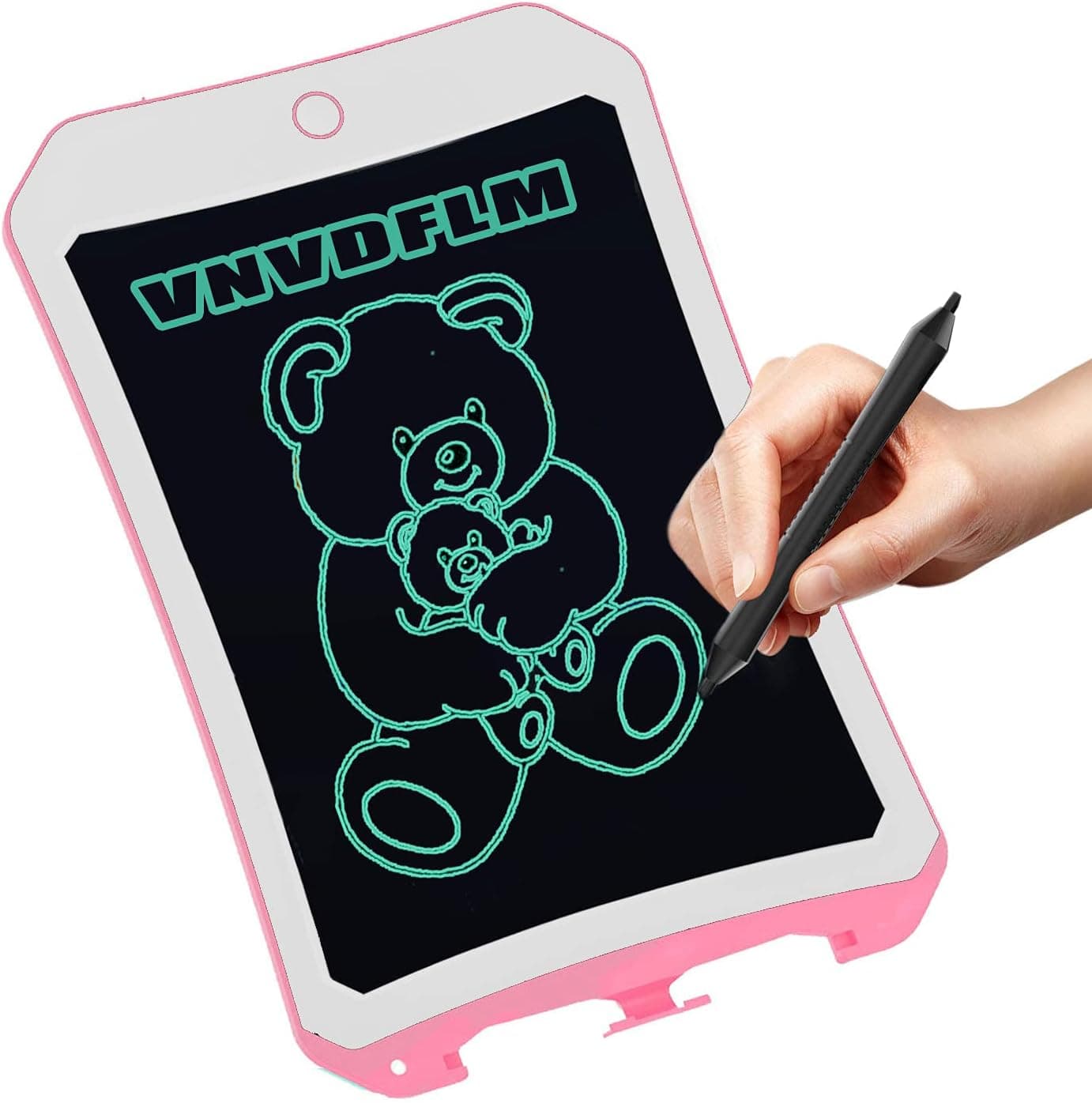 VNVDFLM LCD Writing Board &Drawing Tablets ,Doodle Pads for Kids 3-12 Years LearningToys, Best Gifts for Toddler Doodling, Electronic Noting Tablet Adults Office & Home Message (Pink-White-D)