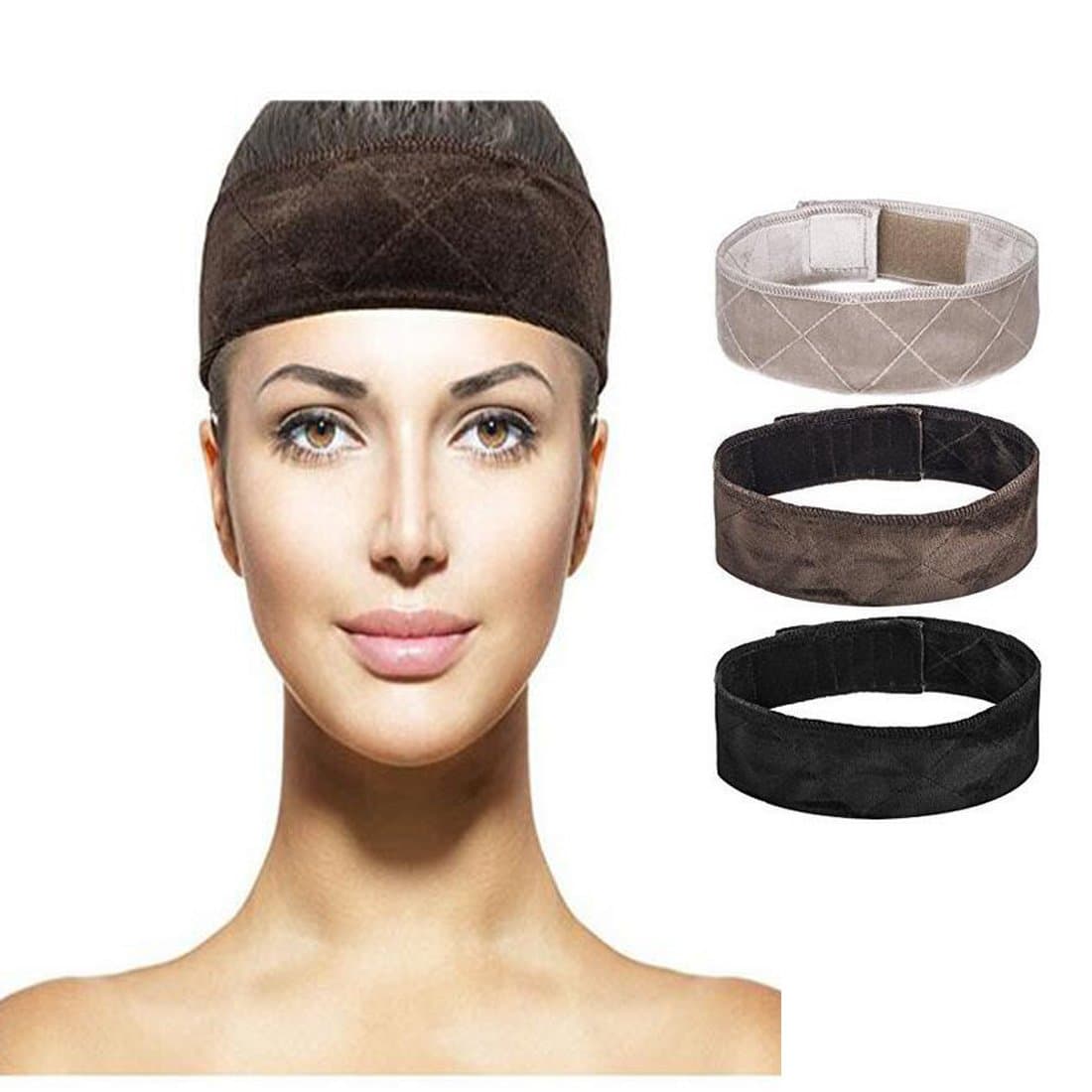 FDXH Wig Grip Adjustable Elastic Comfort Headband Hook and Loop Fastener Adjustable Wig Band (WHITE)