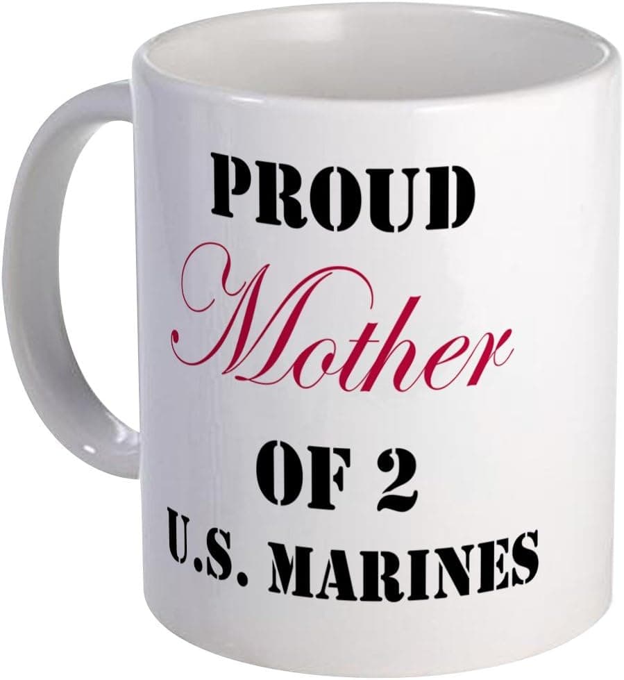 CafePress - Proud Mom Of 2 U.S. Marines Mug - Unique Coffee Mug, Coffee Cup