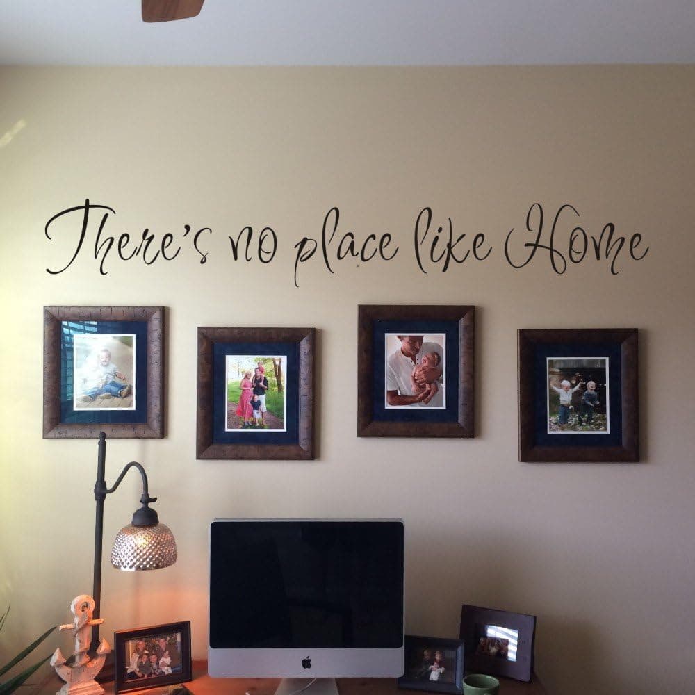 There's No Place Like Home Vinyl Wall Decal Quote (XLarge,Black)