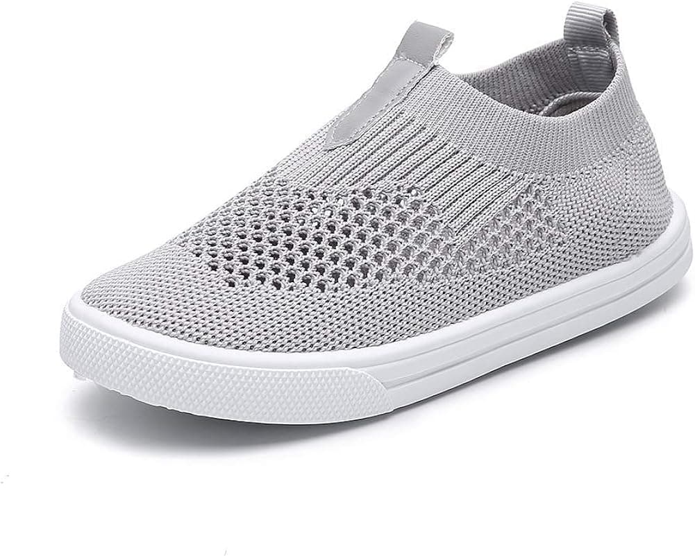 Chiximaxu Kids Slip on Sneakers Breathable Flat Shoes for Running Walking Cycling(Toddler/Little Kid)