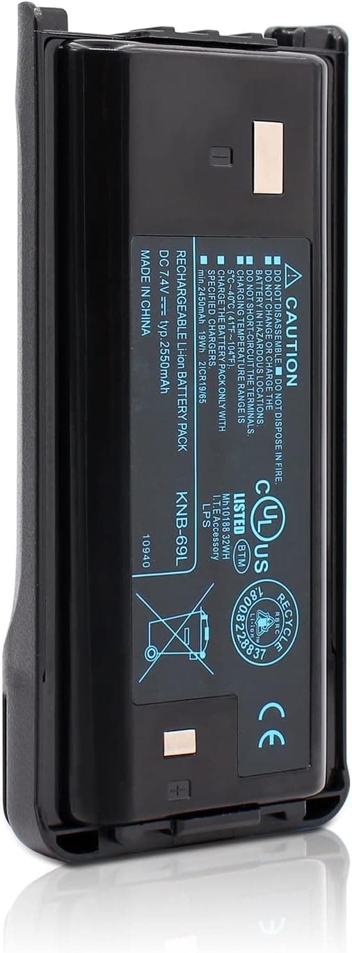 IFREQTECH KNB-69L 2550mAh li-ion Battery for Kenwood TK3400 TK3302 TK3200L TK-3312 TK2312 TK2212L TK2007 NX-240 NX-340N Two Way Radio KNB-45L KNB-29N KNB-53N