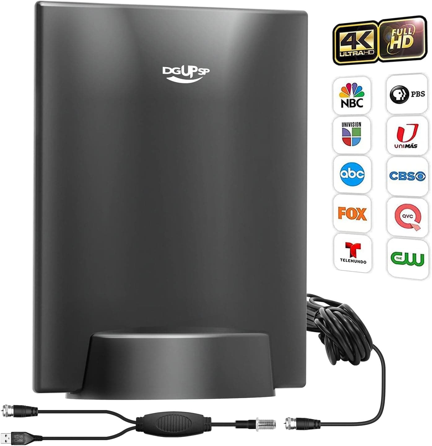 TV Antenna, Amplified Digital Antenna for TV Indoor Outdoor Long Range Reception, Tv Antenna for Smart Tv with Signal Booster, Support 4K 1080P HD Local Channels and All Older TV's HDTV Antenna