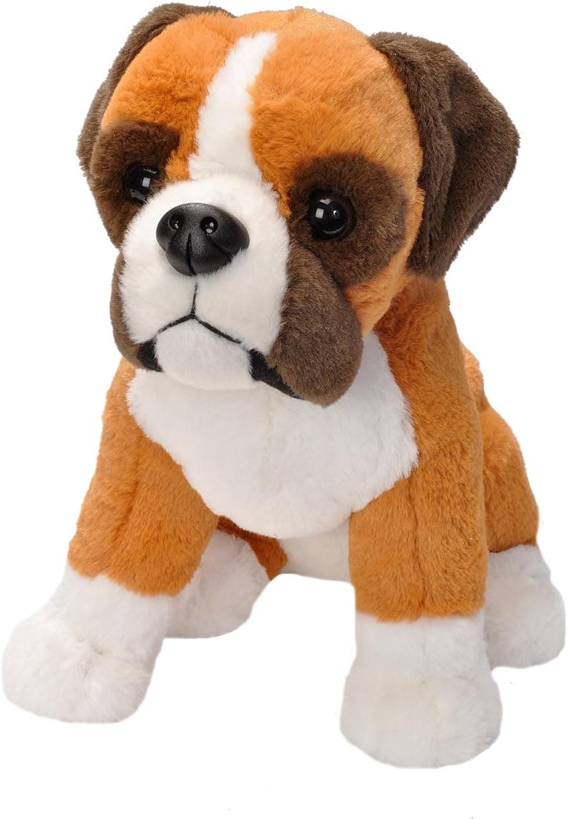 Wild Republic Sitting Boxer Plush, Multicolor, 12 inches