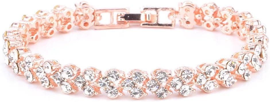 Women Fashion Roman Style Crystal Diamond Bangle Bracelets Elegant Charm Rhinestone Bracelets Gifts