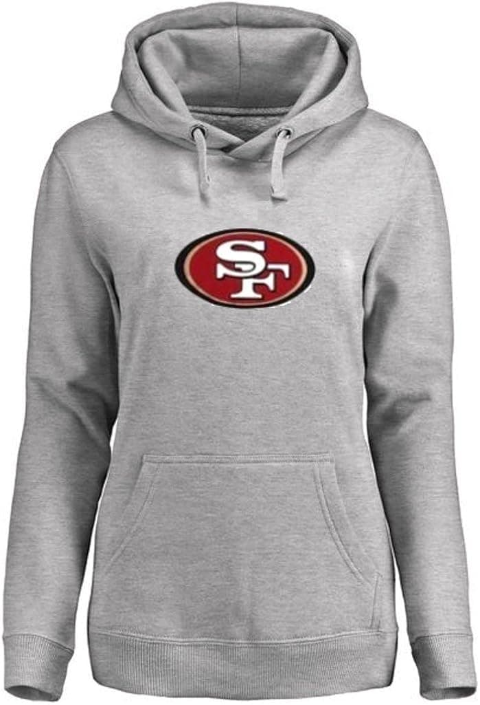 Majestic San Francisco 49ers NFL Big Logo Pullover Hoodie Women's Gray Plus Sizes (2X)