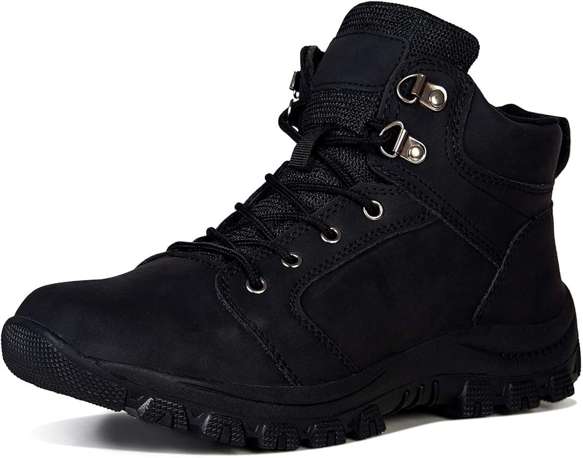 Mens Hiking Trekking Snow Boots Winter Waterproof Shoes Lace Up Anti-Slip Ankle Outdoor Shoes with Warm Fully Fur Lined