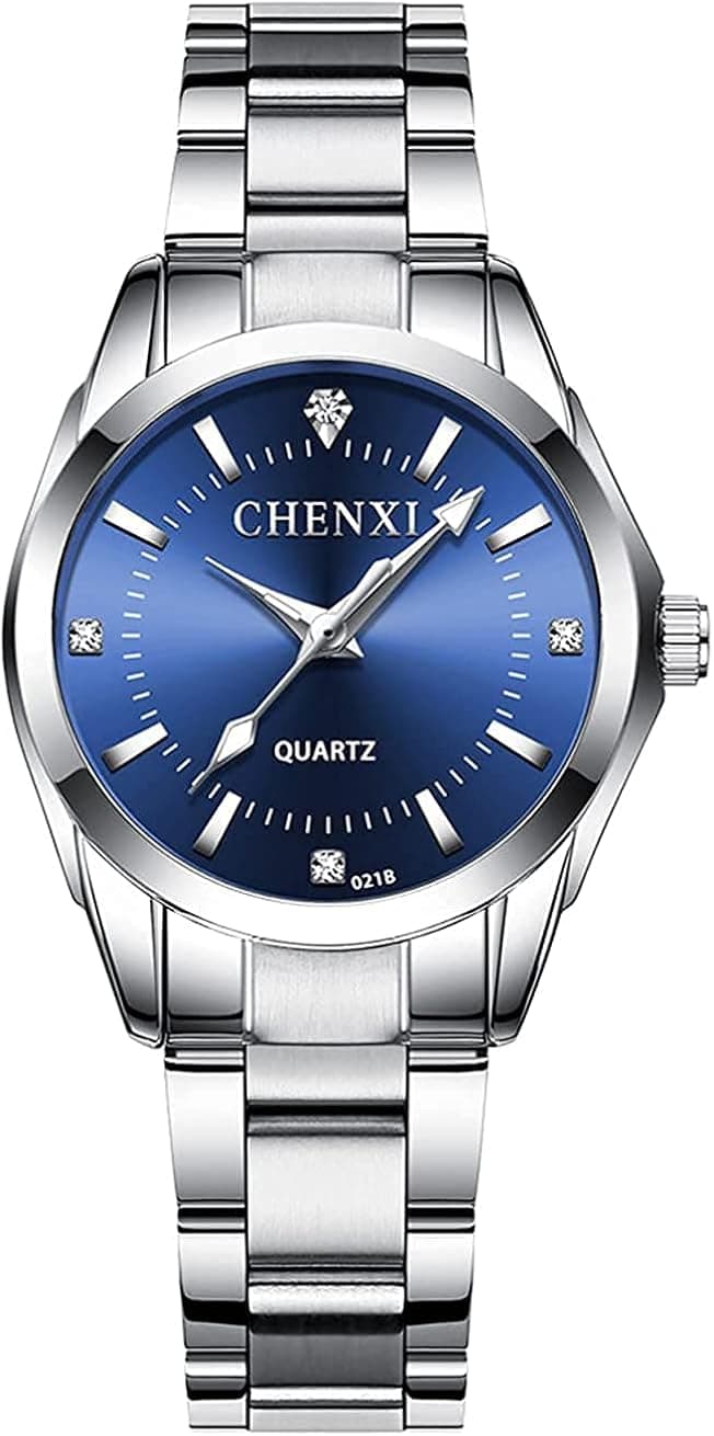 BESTKANG Watches for Women Analog Quartz Silver Stainless Steel Watches Luminous Waterproof Ladies Dress Watch