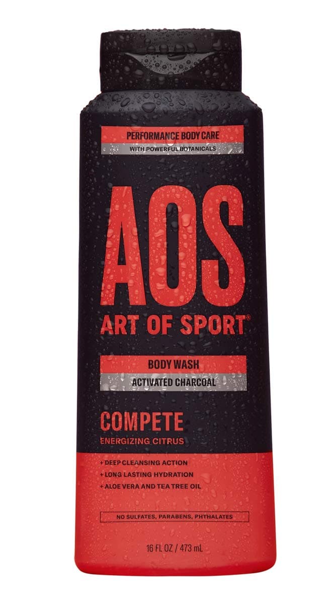 Art of Sport Men’s Body Wash, Charcoal Activated Shower Soap, Citrus Fragrance, Made with Natural Botanicals, Moisturizing Tea Tree Soap, Made for Athletes, Compete Scent, 16 fl oz (Pack of 1)