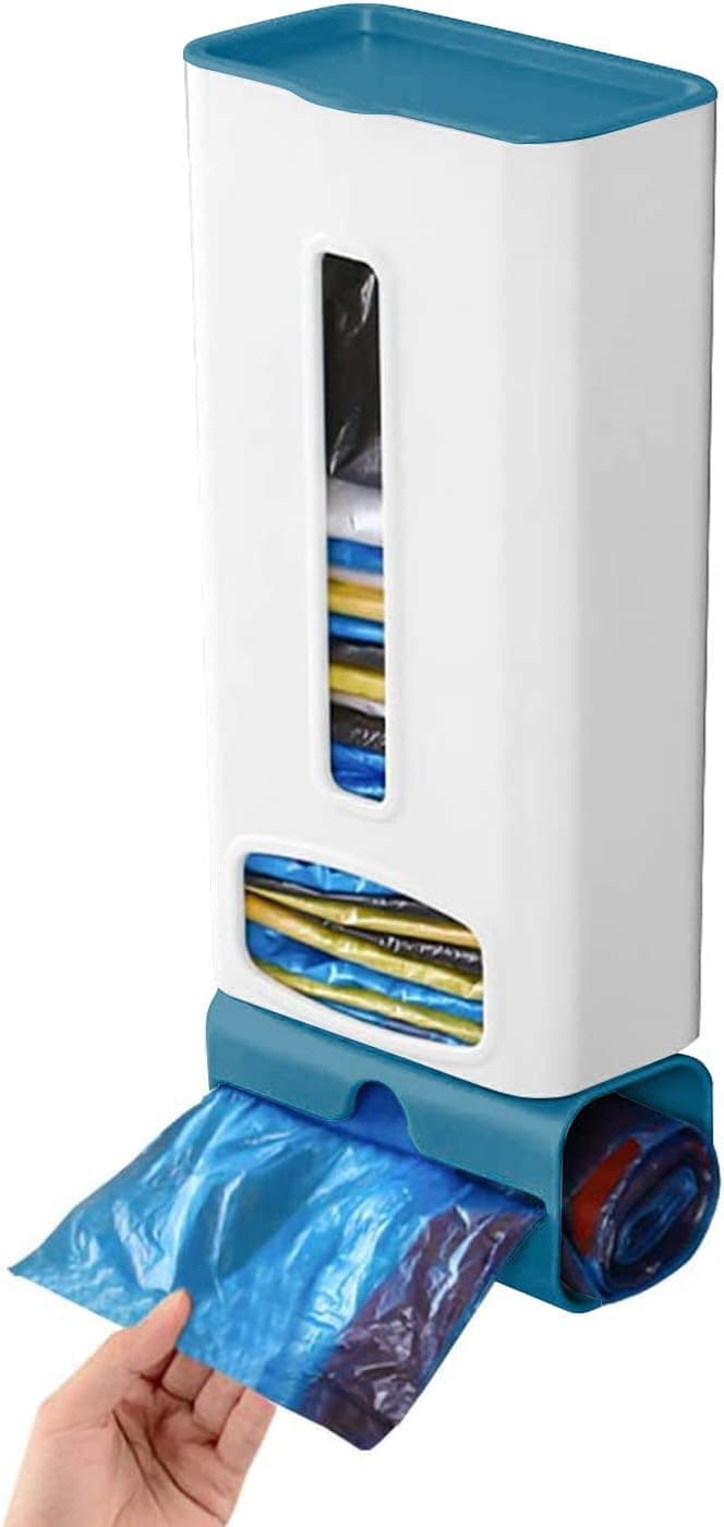 N&P Kitchen Plastic Grocery Bag Holder and Dispenser for Plastic Bags Wall Mount Grocery Bag Dispenser Storage for Plastic Bags (White)