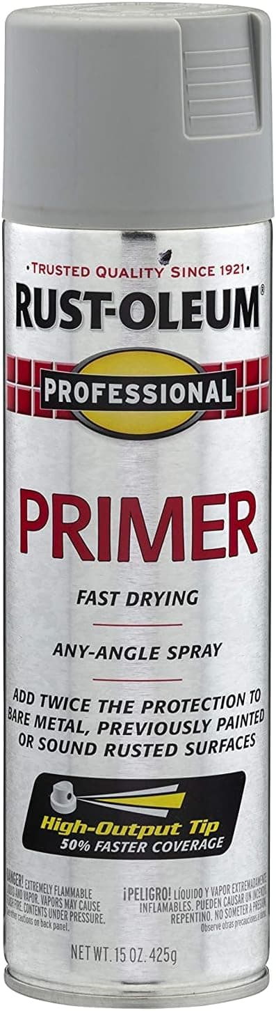 Rust-Oleum 7582838 Professional Primer Spray Paint, 15 oz, Gray Primer