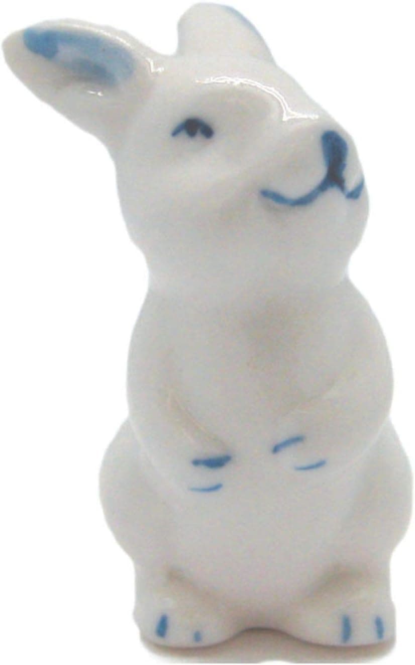 Essence of Europe Gifts E.H.G Ceramic Miniatures Animals Delft Blue Happy Rabbit