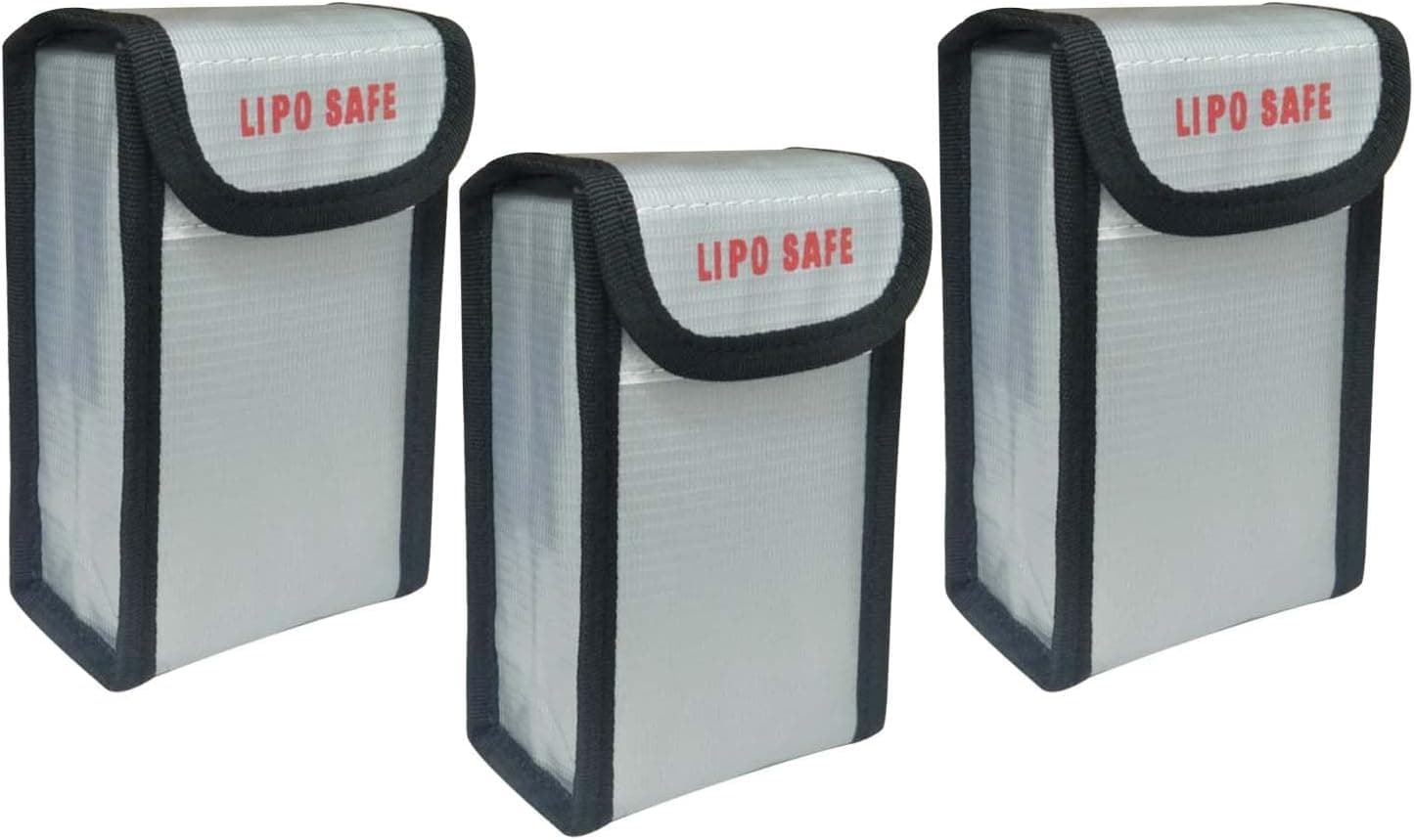 3PCS 90 * 55 * 140 mm Lipo Safe Bag for Lipo Battery Storage and Charging Fireproof Explosionproof