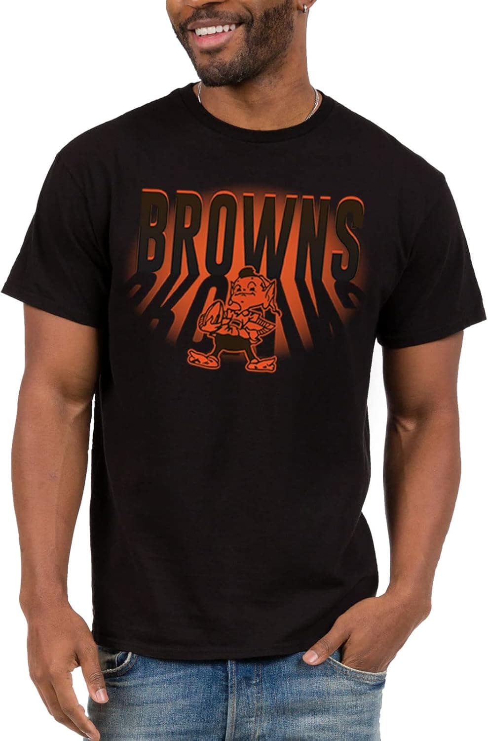 Junk Food Clothing x NFL - Team Spotlight - Short Sleeve Fan Shirt for Men and Women - Black T-Shirt with Mascot Design
