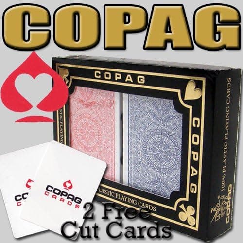 Copag 4-Color Poker Size Regular Index Playing Cards - 2 Free Copag Cut Cards Included