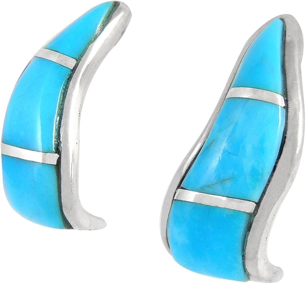 Turquoise Earrings 925 Sterling Silver & Genuine Turquoise (Select style)