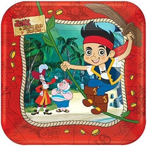 American Greetings Jake and the Never Land Pirates Paper Dessert Plates, 8-Count
