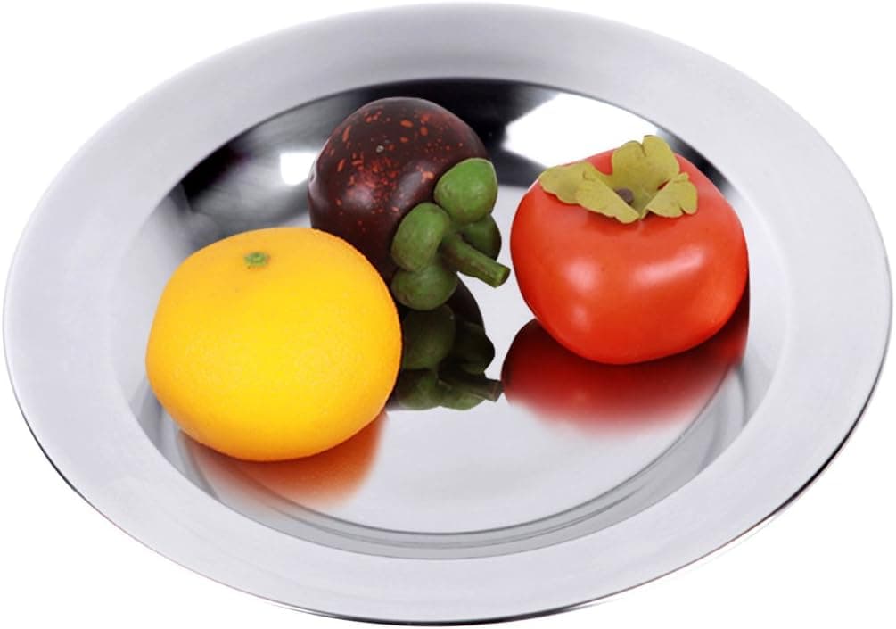 KingCamp Stainless Steel 7.2 inch Plate Camping Dish Plate Picnic Tray Ideal for Camping Hiking BBQ Beach