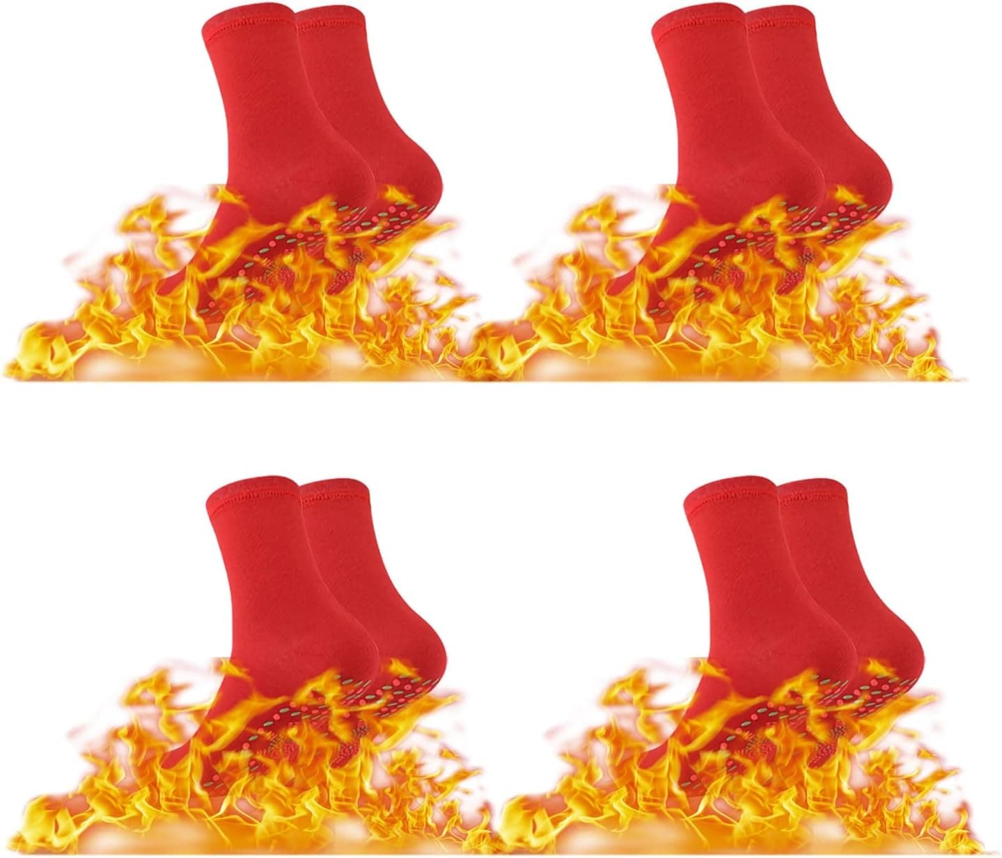 haozzaw Nano Self Heating Socks 4 Pairs- Heated Socks for Men Women Unisex Comfortable Washable Anti-Freezing Foot Warming Self Heated Socks 4 Packs for Cold Winter Outdoor
