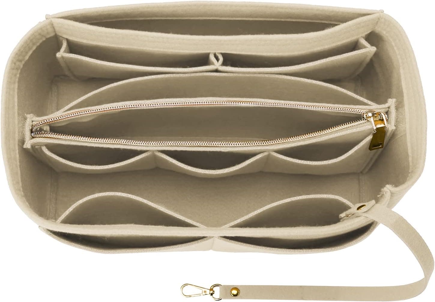 OPPOSHE Purse Organizer Insert for Handbags, Softened Felt Bag Insert Organizer for Tote, Handbag Organizer Compatible with LV, Coach, MK, Kate Spade, Goyard, Longchamp.