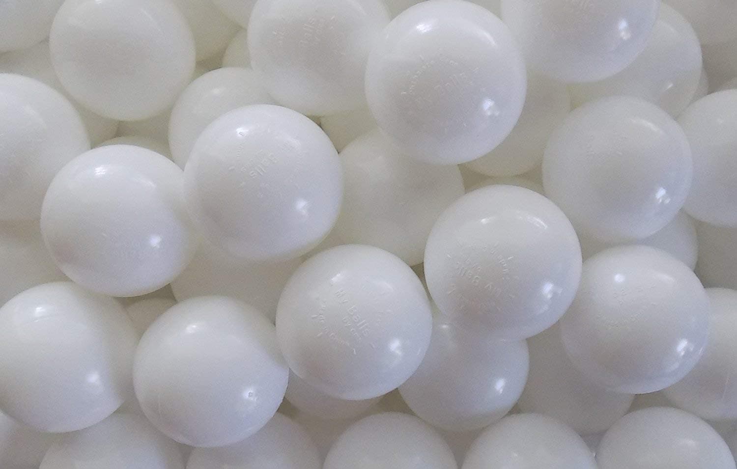 Lot of 500 Snow-White Color Jumbo 3" HD Commercial Grade Ball Pit Balls - Crush-Proof Phthalate Free BPA Free Non-Toxic, Non-Recycled Plastic (Snow-White, 500)