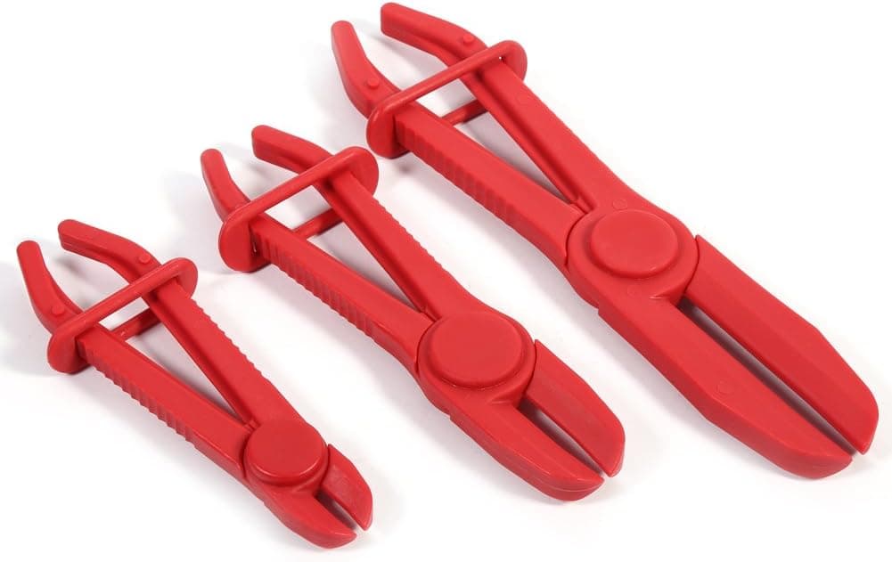 Line Clamp Plier Set,3 pcs Flexible Hose Clamp Pliers Nylon Hose Clamp Tool Water Line Clamp Plastic Cut-Off Pliers Oil Pipe Sealing Tool Set Mixed Sizes