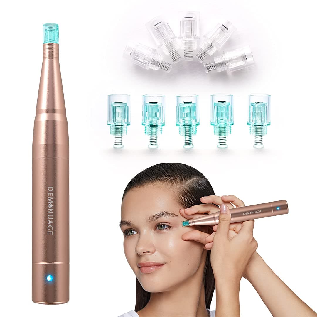 Deminuage NanoPen 3-Speed Rechargeable Lux Home-use Wireless Skincare Device Kit for Finelines, Wrinkles, Crow's Feet And Dark Circles Reduction With 15 Pcs Mixed NanoChip Cartridges