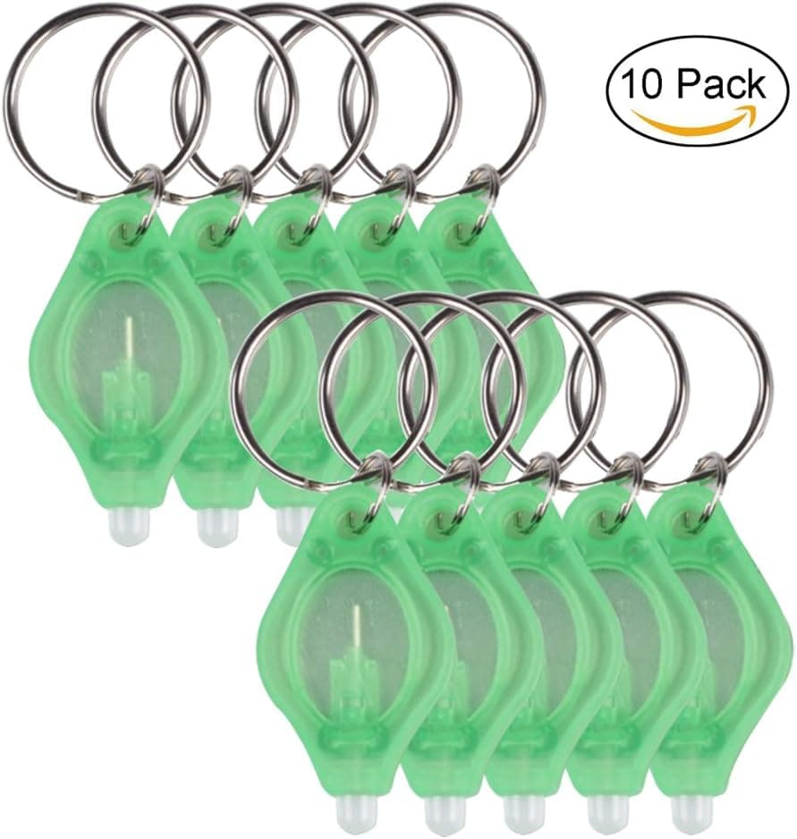 Enjoydeal 10pcs/lot LED Mini Keychain Light Flashlight Camping Light Lamp (Green)