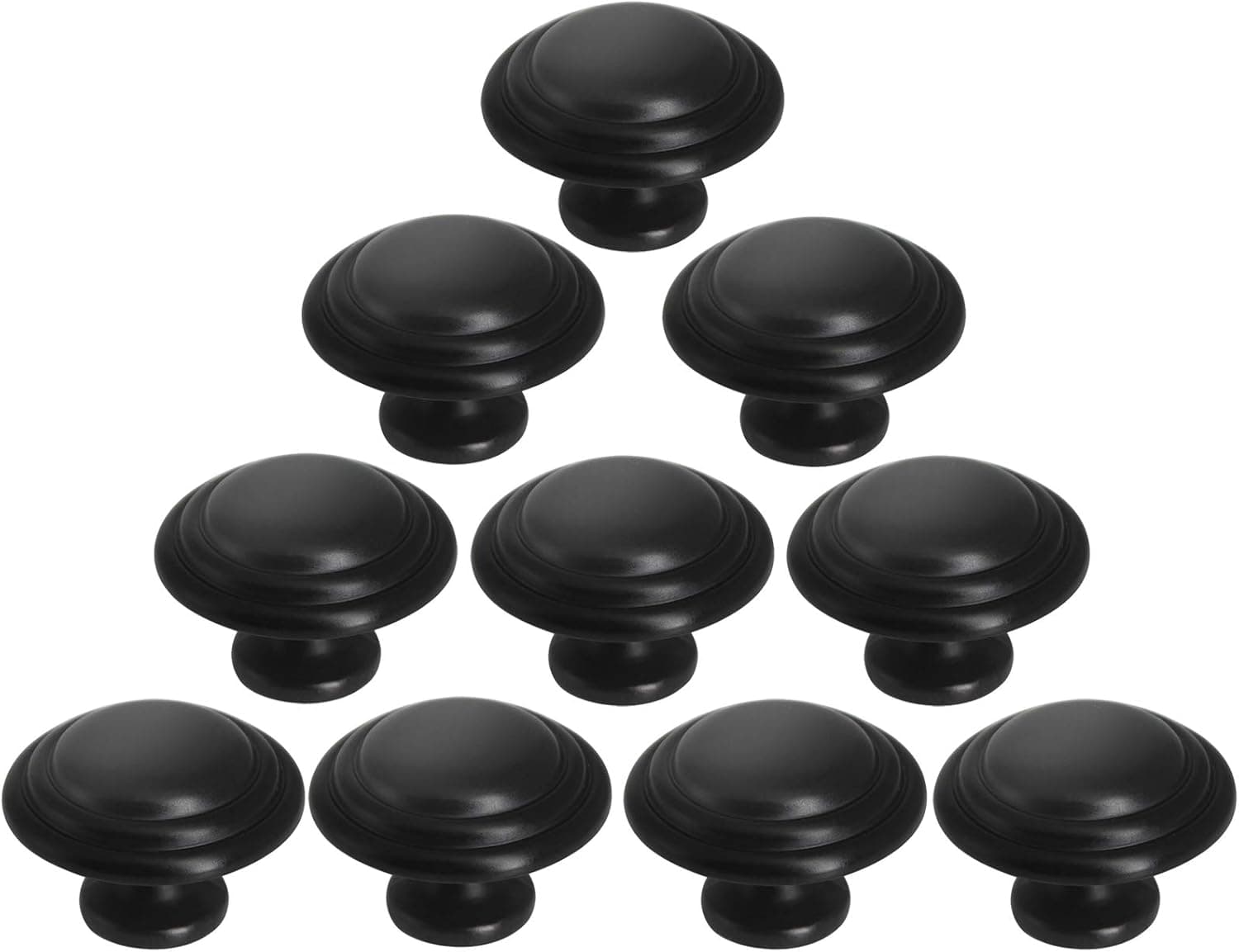 Gobrico 10 Pack Black Bi-Fold Kitchen Cupboard Knobs Round Cabinet Drawer Pulls Handles 1-3/8" Diameter,Zinc Alloy Material