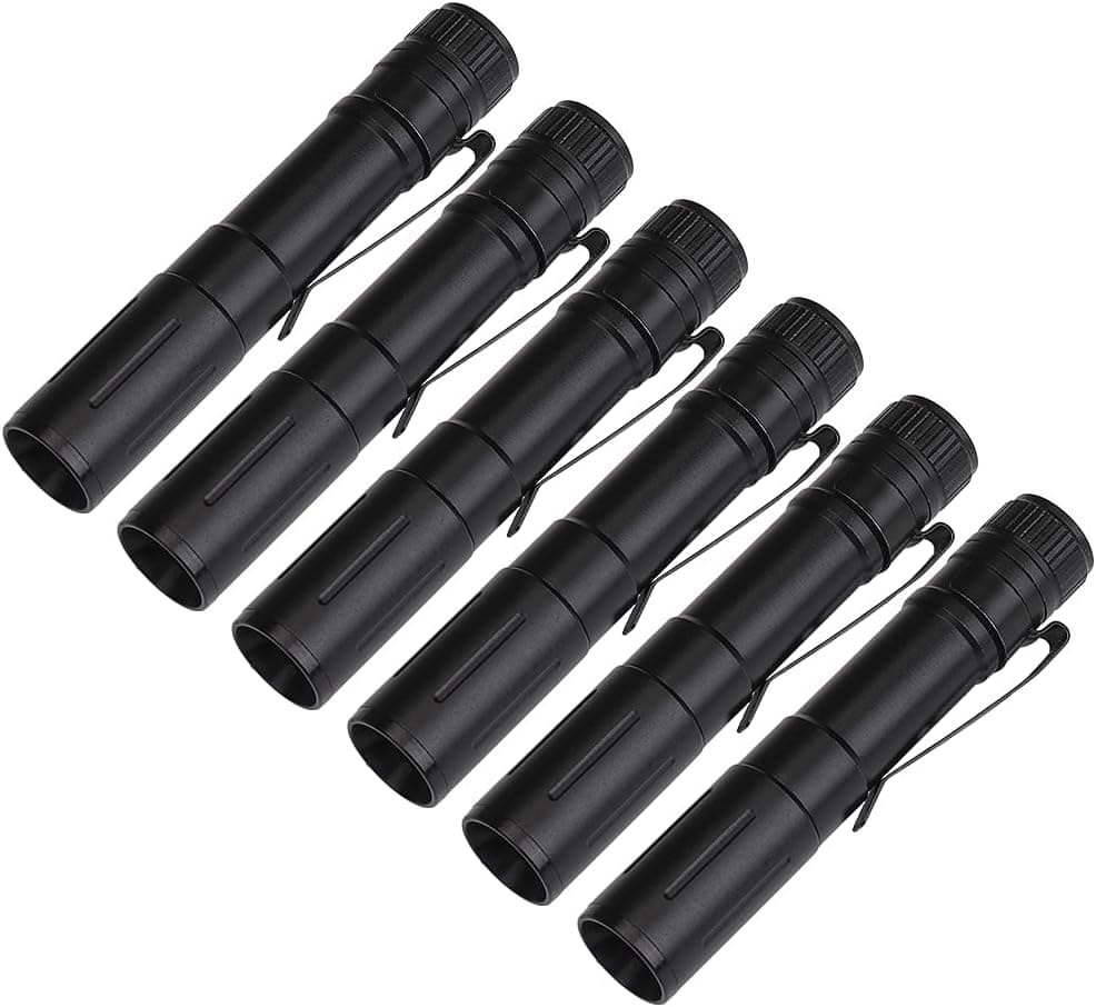 KunHe Small Mini Single Mode Led Powerful Flashlights Aaa Battery 1 Mode Flashlight Pen light Penlight Flashlights Pocket Tiny Compact EDC High Lumens Bright Flashlights Pack of 6