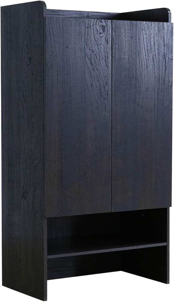 Tilly Lin Shoe Cabinet, Entryway Storage Cabinet, Tall Sideboard Console, Dark Brown Walnut