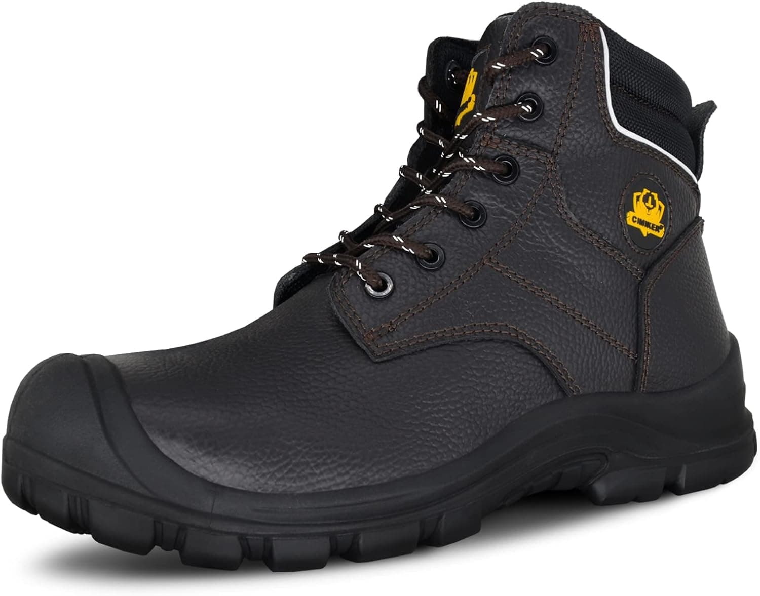 Cimiker Steel Toe Work Boots for Men Industrial construction Boots Slip & Puncture Resistant Safety Mens Work Boot