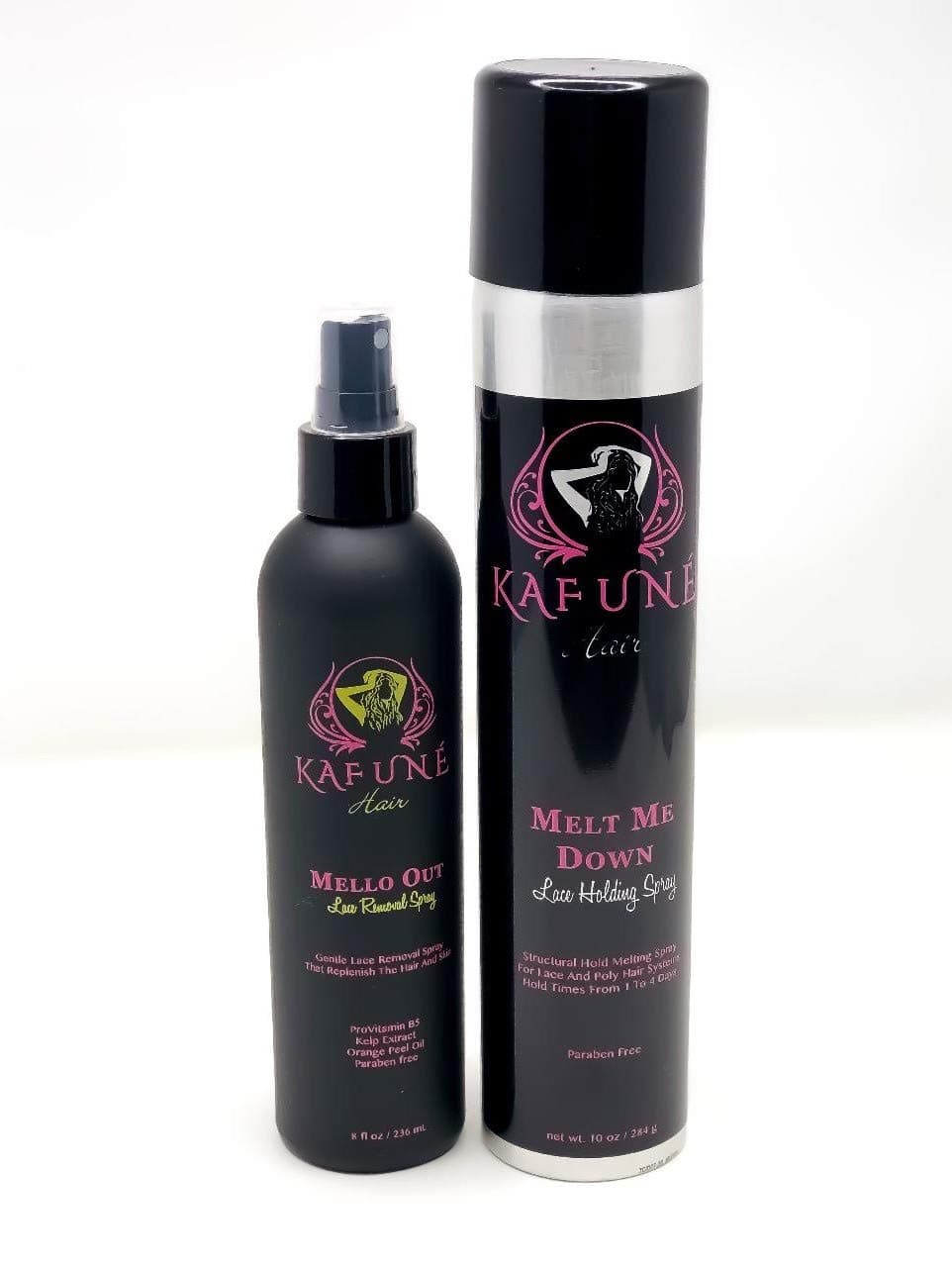 Melt Me Down Lace Melting and Holding Spray Hair Adhesive Kit with Mello Out for Wigs, Extensions, Toupees and Hairpieces, Strong Natural Finishing Hold with Control, Women and Men