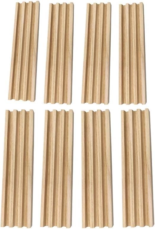 Yuanhe Wooden Domino Racks Set of 8, Domino Trays Holders Organizer for Classic Board Games, Mexican Train Chicken Foot Cuban Dominoes Accessories, Domino Trays for Tiles Family Games