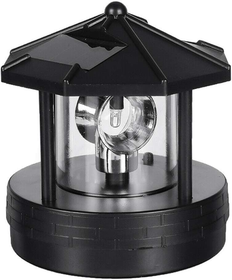 Feian LED Solar Powered Lighthouse,Solar Garden Lights IP44 Waterproof and 360 Degree Rotation Solar LED Garden Lighthouse Decorative for Outdoor Garden Yard Lawn Patio