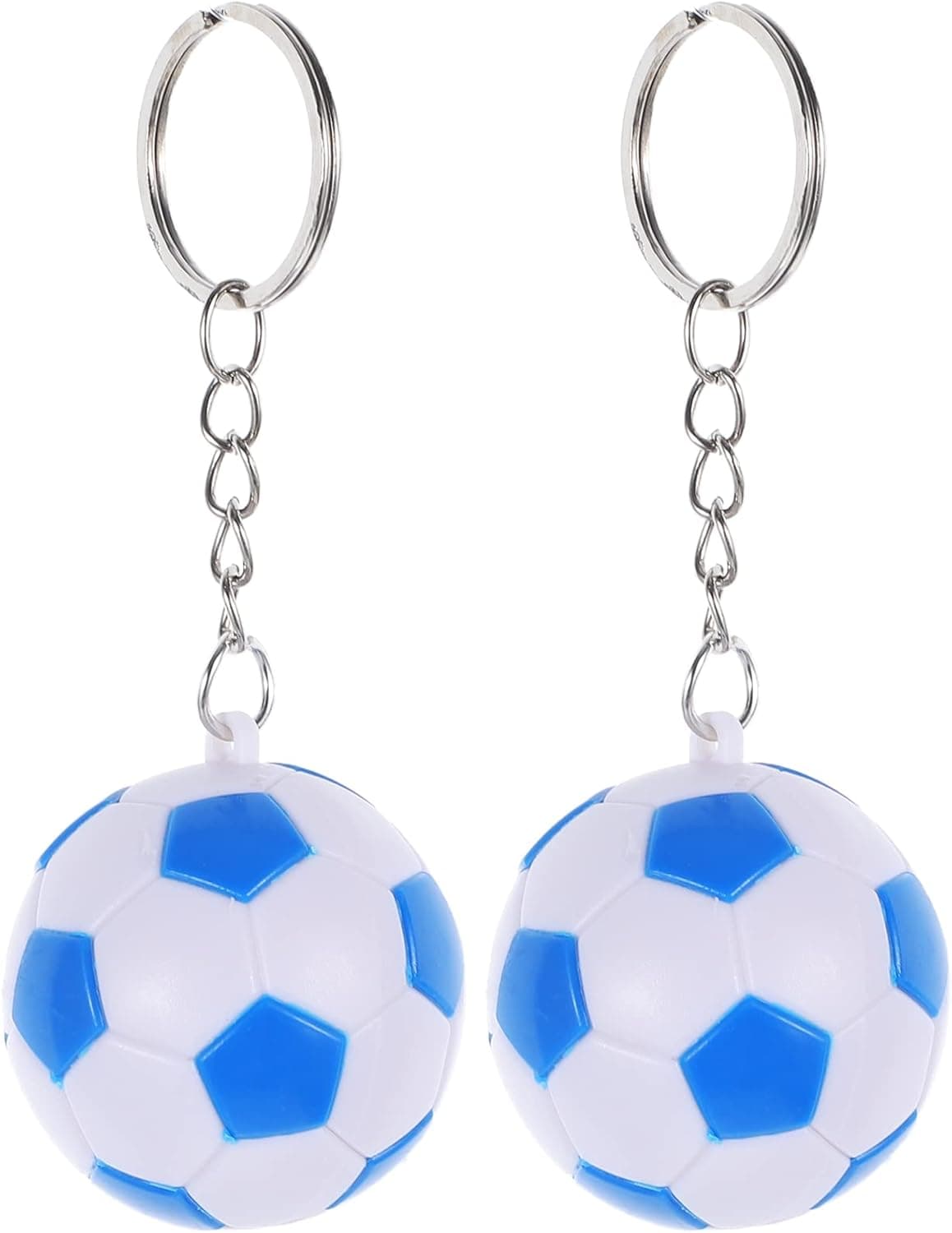 Amosfun 2PCS Soccer Keychains Sports Ball Key Ring Mini Football Key Holder Birthday Gift for Kids Teens Men Backpack Goodie Bag Stuffers