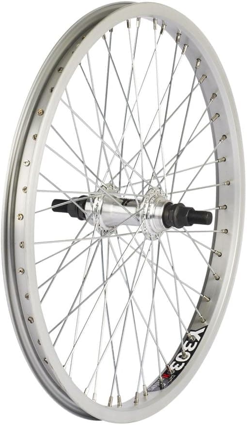 ALEX Toys Y303 48H Alloy 14mm FW Nutted Rear Wheel, 20x1.75-Inch, Silver/Silver