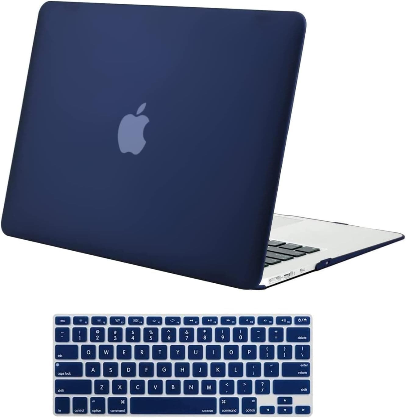 MOSISO Plastic Hard Shell Case & Keyboard Cover Skin Only Compatible with MacBook Air 11 inch (Models: A1370 & A1465), Navy Blue
