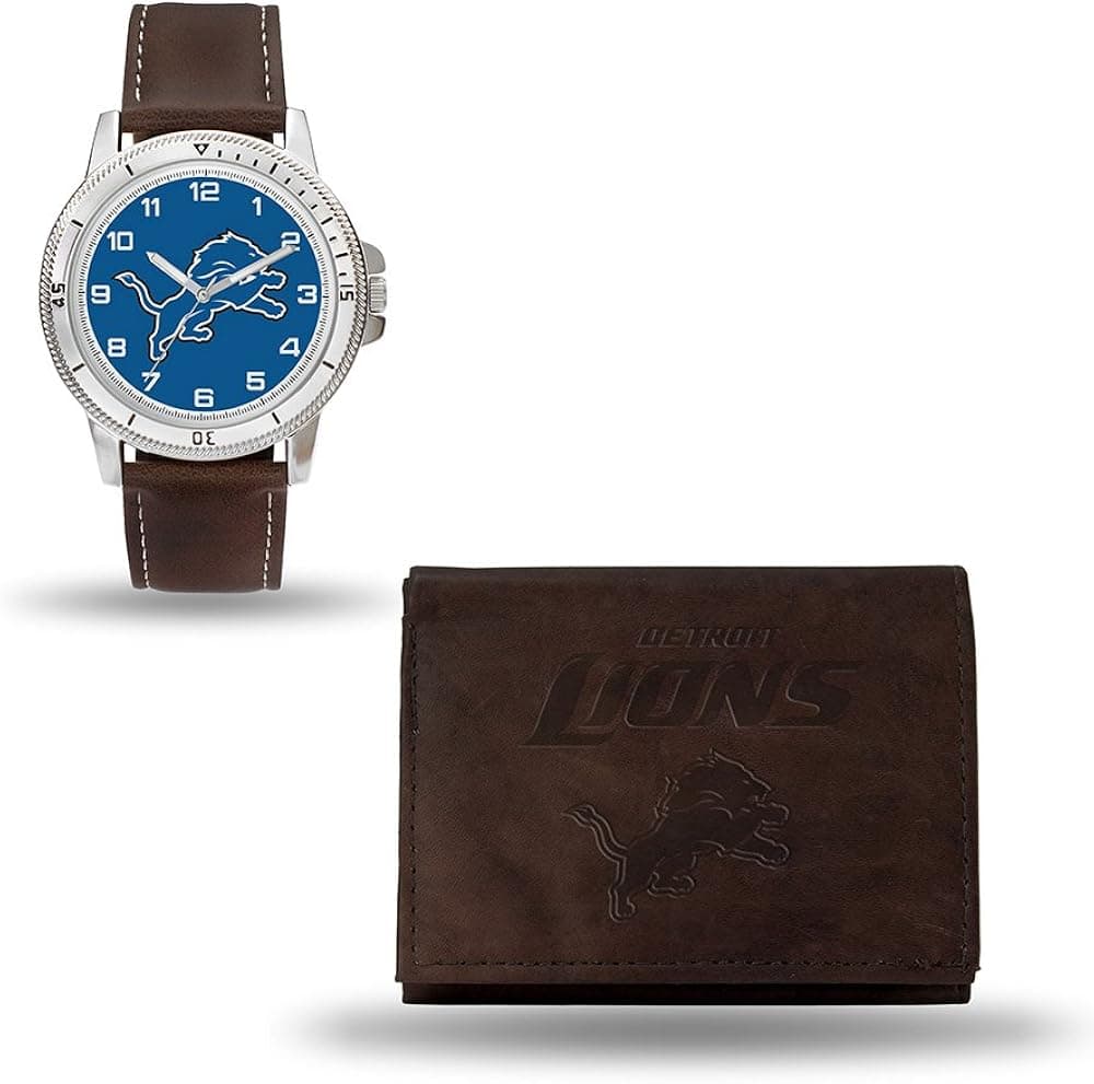 Rico Industries NFL Men's Watch and Wallet Set (Brown)