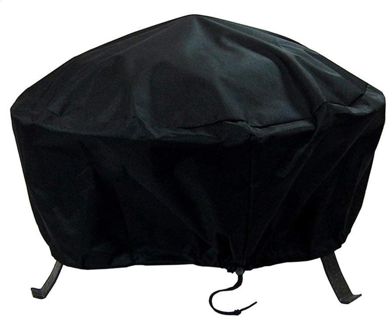 BiyAN9mz Patio Round Fire Pit Cover/Outdoor Patio Table Cover/Waterproof Bowl Cover, 36 inch Heavy Duty firepit Cover (Black-36'' firepit Cover)