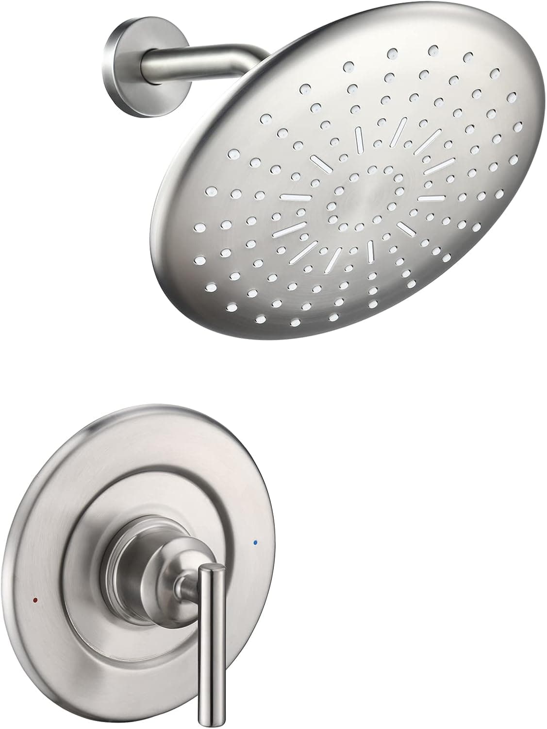 Pressure-Balancing Tub and Shower Trim for Moen, 8-inch Rainshower Showerheads with Adjustable Brass Ball Joint, Brushed Nickel