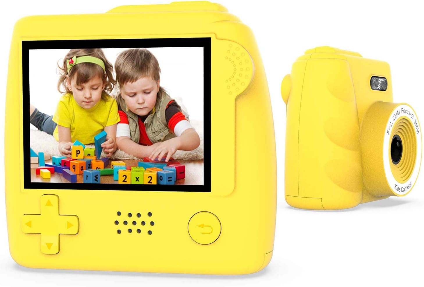 Winnovo Kids Camera Gifts for 3-10 Year Old Boys Girls Mini Camcorder for Children Soft Silicone Shell 5 Mega Pixels Front 2.0 Inch HD Screen 32GB TF Card Inside Yellow
