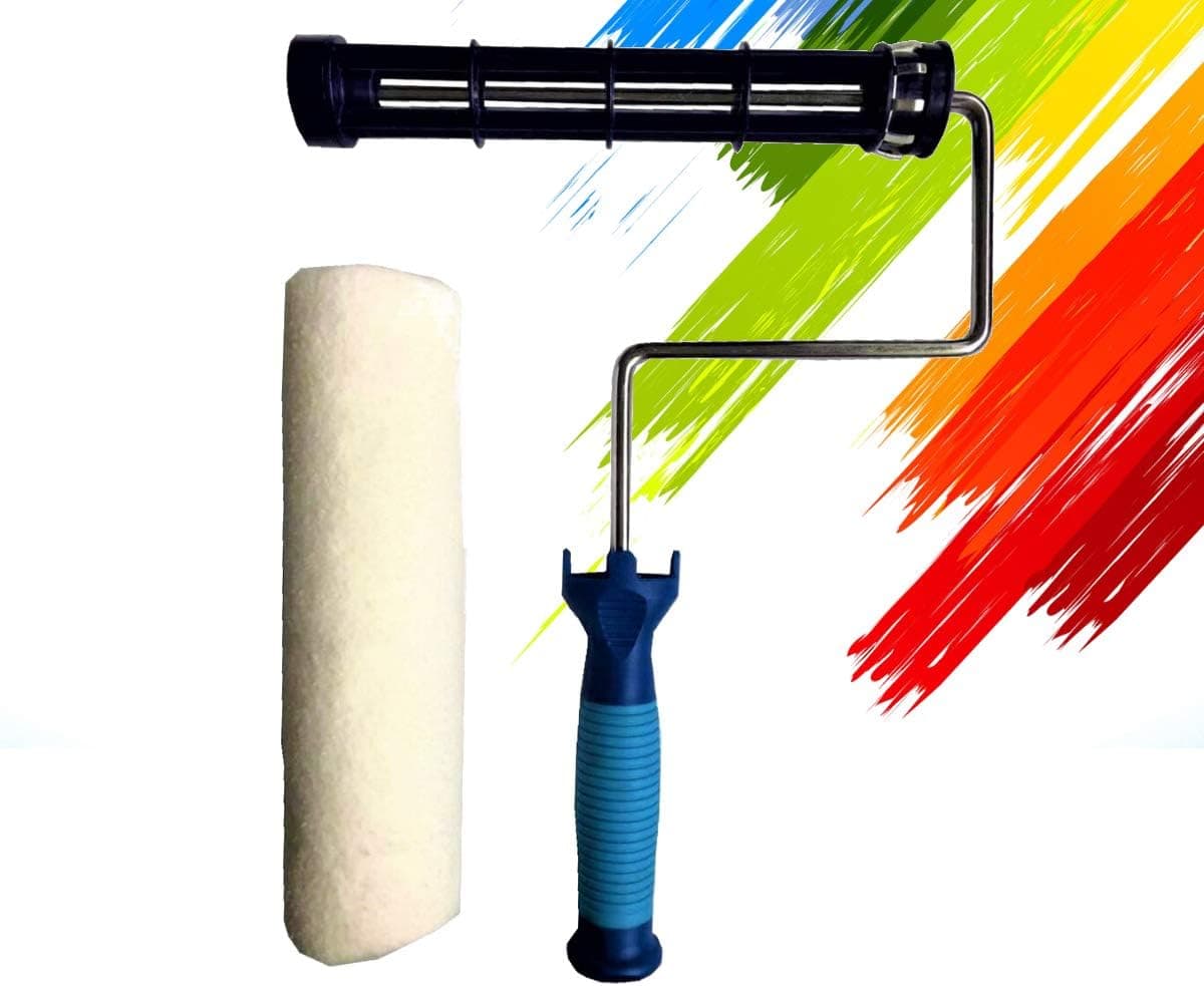 PANCLUB Paint Roller Frame and Roller Cover Set | Premium Paint Frame | Lint-Free Microfiber 9 inch 3/8" Nap Roller Cover | Light Weight Roller Frame with Anti-Fatigue Grip Handle.