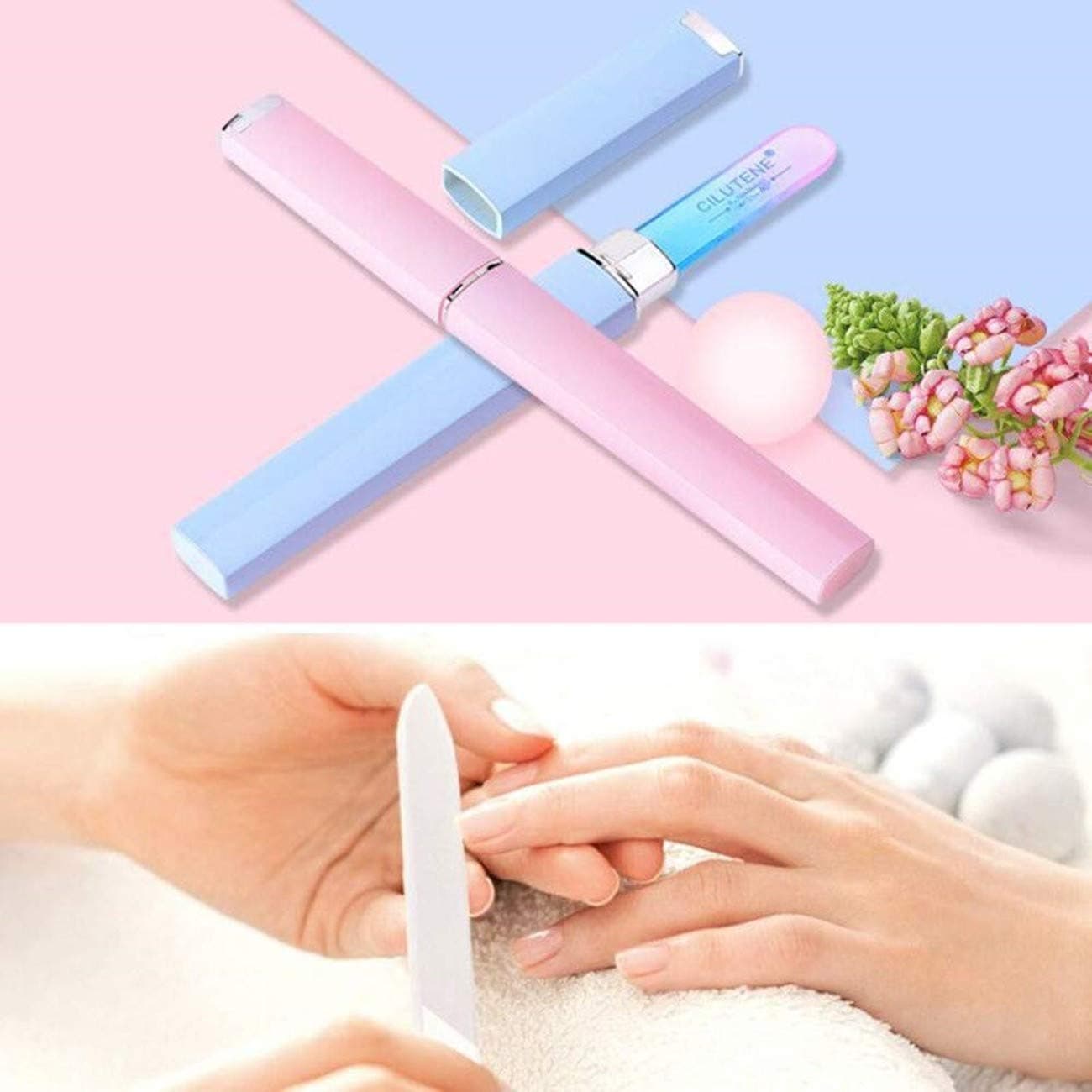 Sucastle1Pcs Durable Crystal Glass Nail Files Buffer Manicure Device Decorations Tool Sanding Buffer Block Pedicure Nail Tools