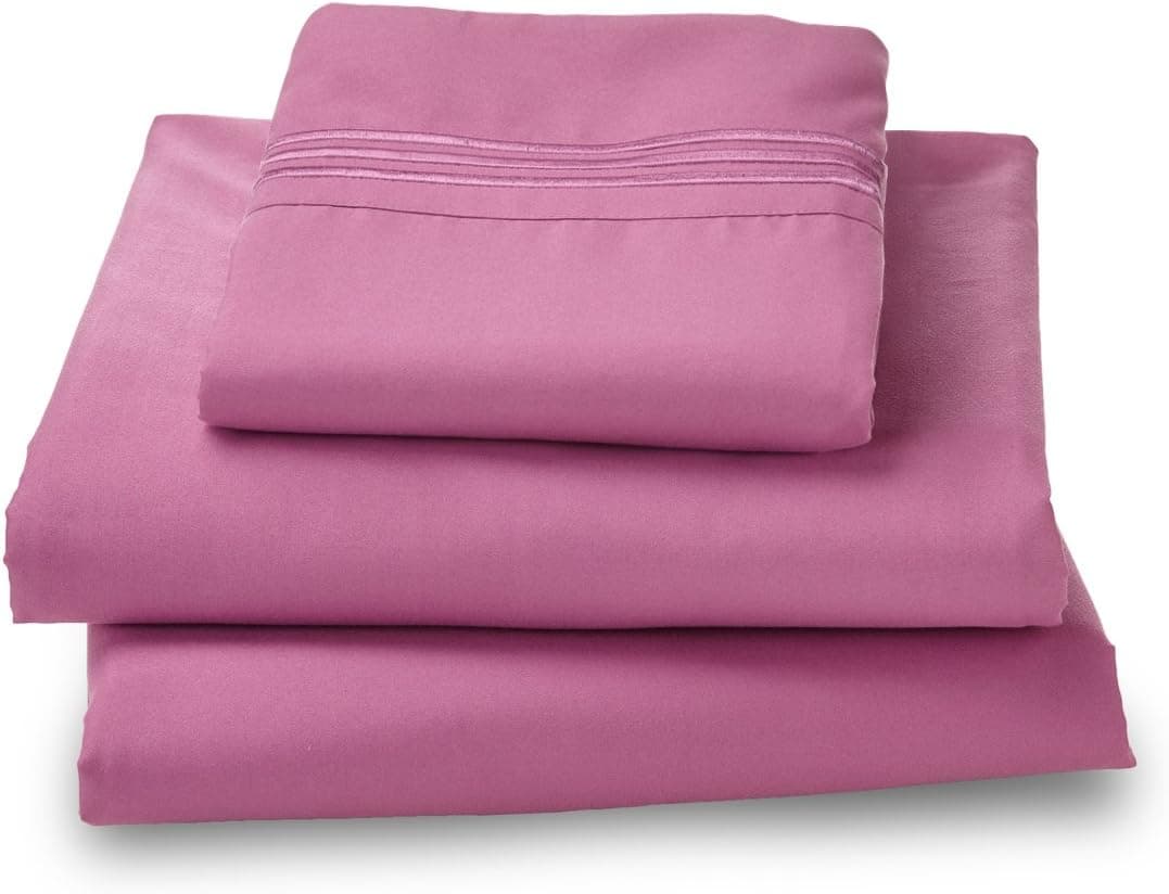 Twin Sheets Orchid/Purple -Double Brushed Microfiber Luxury Bed Sheet Set by Amadora